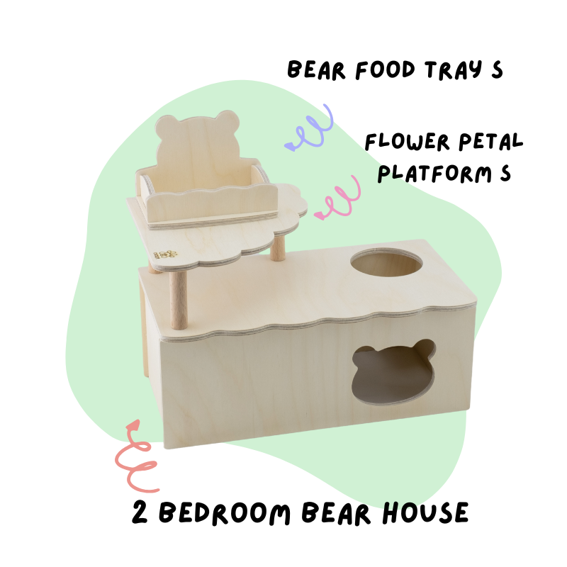 Double Room Habitat for Hamsters and Small Pet-Bear Series