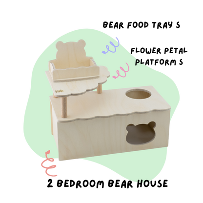 Double Room Habitat for Hamsters and Small Pet-Bear Series