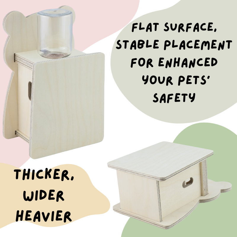 Bear Wooden Water Bottle Rack for Hamsters and Small Pet