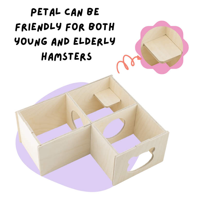 Bear-Shaped Wooden Hamster House with Multiple Rooms for Cage Corners