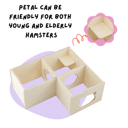 Bear-Shaped Wooden Hamster House with Multiple Rooms for Cage Corners