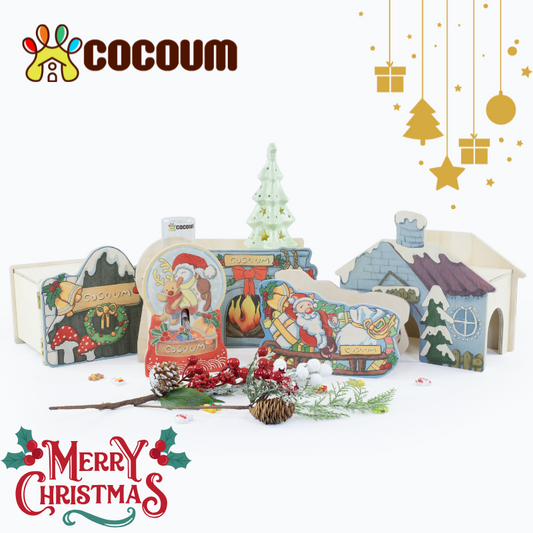 COCOUM Christmas Hand-Painted Series for Hamsters & Small Pets - Safe Chewable Decorations